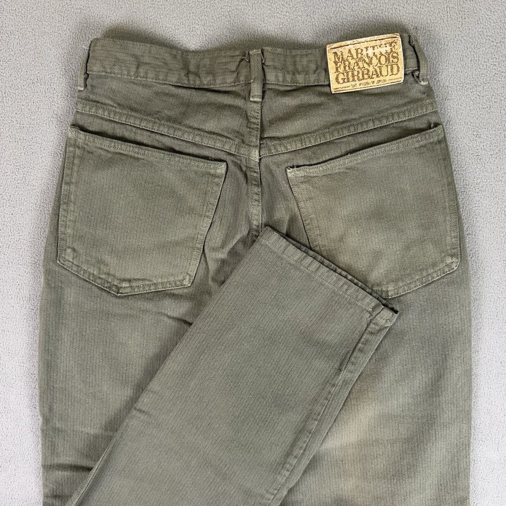 Vintage Girbaud Jeans Womens 20β Olive Green Drop Waist Baggy 90s Y2K Hip Hop